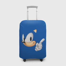 Чехол для чемодана 3D с принтом Sonic в Рязани, 86% полиэфир, 14% спандекс | двустороннее нанесение принта, прорези для ручек и колес | hedgehog | sega | еж | ежик | сега | соник