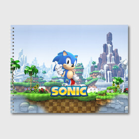 Альбом для рисования с принтом SEGA SONIC в Рязани, 100% бумага
 | матовая бумага, плотность 200 мг. | Тематика изображения на принте: sonic generations | sonic heroes | sonic mania | ёж | ёжик | игра соник | кино соник | сега игры | соник | соник бум | соник в кино | соник икс | соник фильм | фильм соник