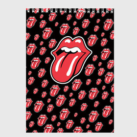 Скетчбук с принтом rolling stones в Рязани, 100% бумага
 | 48 листов, плотность листов — 100 г/м2, плотность картонной обложки — 250 г/м2. Листы скреплены сверху удобной пружинной спиралью | mick jagger | music | rock | rolling stones | музыка | рок