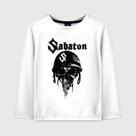 Детский лонгслив хлопок с принтом Sabaton в Рязани, 100% хлопок | круглый вырез горловины, полуприлегающий силуэт, длина до линии бедер | battle | panzerkampf | primo victoria | sabaton | the art of war | the great war | атака мертвецов | бисмарк | броден | войны | группа | йоаким | латный ботинок | метал | ночные ведьмы | пауэр | рок | рыцарские доспехи | сабатон