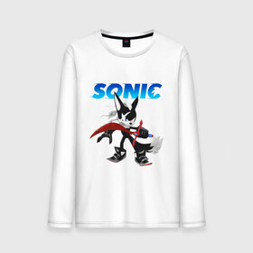 Мужской лонгслив хлопок с принтом SONIC в Рязани, 100% хлопок |  | animal | games | hedgehog | sega | sonic | speed | speed sonic | быстрый ёж | ёж | ёжик | игры | персонаж | сега | синий ёж | скорость | соник