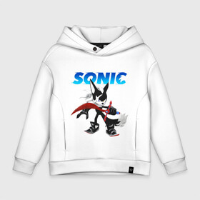 Детское худи Oversize хлопок с принтом SONIC в Рязани, френч-терри — 70% хлопок, 30% полиэстер. Мягкий теплый начес внутри —100% хлопок | боковые карманы, эластичные манжеты и нижняя кромка, капюшон на магнитной кнопке | animal | games | hedgehog | sega | sonic | speed | speed sonic | быстрый ёж | ёж | ёжик | игры | персонаж | сега | синий ёж | скорость | соник