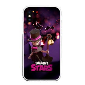 Чехол для iPhone XS Max матовый с принтом Brawl stars Mortis Мортис в Рязани, Силикон | Область печати: задняя сторона чехла, без боковых панелей | Тематика изображения на принте: brawl | brawl stars | brawlstars | brawl_stars | jessie | mortis | бравл | бравлстарс | мортис