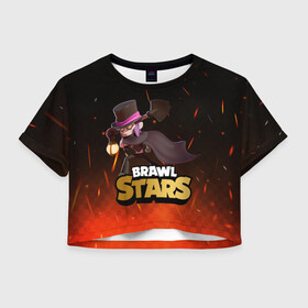 Женская футболка Crop-top 3D с принтом Brawl stars Mortis Мортис в Рязани, 100% полиэстер | круглая горловина, длина футболки до линии талии, рукава с отворотами | brawl | brawl stars | brawlstars | brawl_stars | jessie | mortis | бравл | бравлстарс | мортис