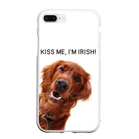 Чехол для iPhone 7Plus/8 Plus матовый с принтом Ирландский сеттер в Рязани, Силикон | Область печати: задняя сторона чехла, без боковых панелей | Тематика изображения на принте: irish | kiss me | kiss me im irish | ирландец | ирландия | ирландский | ирландский сеттер | красный сеттер | поцелуй меня я ирландец | рыжий сеттер | сеттер