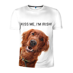 Мужская футболка 3D спортивная с принтом Ирландский сеттер в Рязани, 100% полиэстер с улучшенными характеристиками | приталенный силуэт, круглая горловина, широкие плечи, сужается к линии бедра | Тематика изображения на принте: irish | kiss me | kiss me im irish | ирландец | ирландия | ирландский | ирландский сеттер | красный сеттер | поцелуй меня я ирландец | рыжий сеттер | сеттер