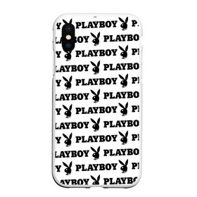 Чехол для iPhone XS Max матовый с принтом PLAYBOY в Рязани, Силикон | Область печати: задняя сторона чехла, без боковых панелей | Тематика изображения на принте: brand | brazzers | fake taxi | faketaxi | hub | mode | playboy | бразерс | бренд | мода | фейк такси