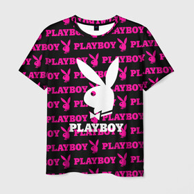 Мужская футболка 3D с принтом PLAYBOY в Рязани, 100% полиэфир | прямой крой, круглый вырез горловины, длина до линии бедер | brand | brazzers | fake taxi | faketaxi | hub | mode | playboy | бразерс | бренд | мода | фейк такси