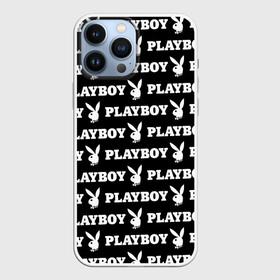 Чехол для iPhone 13 Pro Max с принтом PLAYBOY PATTERN | ПЛЕЙБОЙ ПАТТЕРН (Z) в Рязани,  |  | Тематика изображения на принте: brand | brazzers | fake taxi | faketaxi | hub | mode | playboy | бразерс | бренд | мода | фейк такси