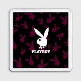 Магнит 55*55 с принтом PLAYBOY | ПЛЕЙБОЙ (Z) в Рязани, Пластик | Размер: 65*65 мм; Размер печати: 55*55 мм | brand | brazzers | fake taxi | faketaxi | hub | mode | playboy | бразерс | бренд | мода | фейк такси