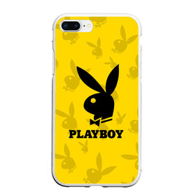 Чехол для iPhone 7Plus/8 Plus матовый с принтом PLAYBOY в Рязани, Силикон | Область печати: задняя сторона чехла, без боковых панелей | Тематика изображения на принте: brand | brazzers | fake taxi | faketaxi | hub | mode | playboy | бразерс | бренд | мода | фейк такси