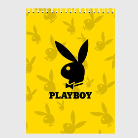 Скетчбук с принтом PLAYBOY в Рязани, 100% бумага
 | 48 листов, плотность листов — 100 г/м2, плотность картонной обложки — 250 г/м2. Листы скреплены сверху удобной пружинной спиралью | brand | brazzers | fake taxi | faketaxi | hub | mode | playboy | бразерс | бренд | мода | фейк такси