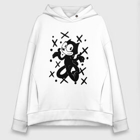 Женское худи Oversize хлопок с принтом Felix The Cat в Рязани, френч-терри — 70% хлопок, 30% полиэстер. Мягкий теплый начес внутри —100% хлопок | боковые карманы, эластичные манжеты и нижняя кромка, капюшон на магнитной кнопке | Тематика изображения на принте: cat | felix | the | детские | женские | и | кот | кота | кошка | мужские | принт | с котами | с котом | с кошкой | с принтом | супер | супер кот | феликс | черная | черного кота | черной | черный