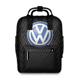 Женский рюкзак 3D с принтом Volkswagen Logo в Рязани, 100% полиэстер | лямки с регулируемой длиной, сверху ручки, чтобы рюкзак нести как сумку. Основное отделение закрывается на молнию, как и внешний карман. Внутри два дополнительных кармана, один из которых закрывается на молнию. По бокам два дополнительных кармашка, куда поместится маленькая бутылочка
 | amarok | arteon | caravelle | golf | polo | scirocco | teramont | tiguan | to | touareg | transporter | volkswagen | vw | авто | автомобиль | ам | бренд | карбон | машина | машины | народный автомобиль | фольксваген