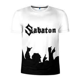 Мужская футболка 3D спортивная с принтом SABATON в Рязани, 100% полиэстер с улучшенными характеристиками | приталенный силуэт, круглая горловина, широкие плечи, сужается к линии бедра | sabaton | skull | даниель муллбак | йоаким броден | крис рёланд | оскар монтелиус | пэр сундстрём | рикард сунден | сабатон | скелет | тоббе энглунд | томми юханссон | ханнес ван дал | черепа