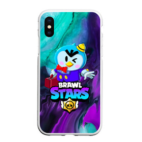 Чехол для iPhone XS Max матовый с принтом BRAWL STARS MR P в Рязани, Силикон | Область печати: задняя сторона чехла, без боковых панелей | 8 bit | 8 бит | bibi | brawl stars | crow | el brown | leon | leon shark | max | mr.p | sally leon | shark | stars | virus | werewolf | акула | биби | вирус | ворон | леон | оборотень | пингвин