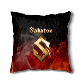 Подушка 3D с принтом SABATON в Рязани, наволочка – 100% полиэстер, наполнитель – холлофайбер (легкий наполнитель, не вызывает аллергию). | состоит из подушки и наволочки. Наволочка на молнии, легко снимается для стирки | sabaton | skull | даниель муллбак | йоаким броден | крис рёланд | оскар монтелиус | пэр сундстрём | рикард сунден | сабатон | скелет | тоббе энглунд | томми юханссон | ханнес ван дал | черепа