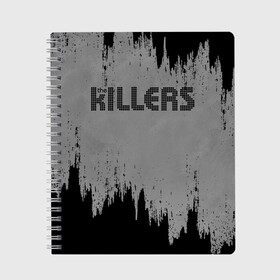 Тетрадь с принтом The Killers Logo в Рязани, 100% бумага | 48 листов, плотность листов — 60 г/м2, плотность картонной обложки — 250 г/м2. Листы скреплены сбоку удобной пружинной спиралью. Уголки страниц и обложки скругленные. Цвет линий — светло-серый
 | brandon flowers | david keuning | killers | альтернативный рок | брэндон флауэрс | дэйв кенинг | инди рок | постпанк ривайвл | хартленд рок