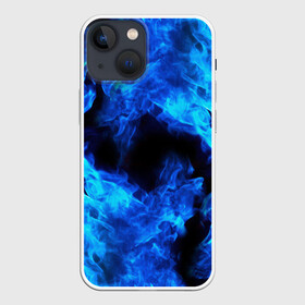 Чехол для iPhone 13 mini с принтом СИНИЙ ОГОНЬ | BLUE FIRE в Рязани,  |  | bright | fire | flame | heat | light | texture | wildfire | искры | огненный | огонь | пламя | пожар | синий огонь | текстуры