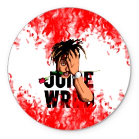 Коврик для мышки круглый с принтом Juice WRLD. в Рязани, резина и полиэстер | круглая форма, изображение наносится на всю лицевую часть | Тематика изображения на принте: eminem | godzilla | juice wrld | rap | американский рэпер | годзила | зарубежный реп | маршалл брюс мэтерс | музыка | реп | рэпер | эминем