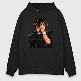 Мужское худи Oversize хлопок с принтом Juice WRLD в Рязани, френч-терри — 70% хлопок, 30% полиэстер. Мягкий теплый начес внутри —100% хлопок | боковые карманы, эластичные манжеты и нижняя кромка, капюшон на магнитной кнопке | Тематика изображения на принте: eminem | godzilla | juice wrld | rap | американский рэпер | годзила | зарубежный реп | маршалл брюс мэтерс | музыка | реп | рэпер | эминем