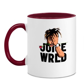 Кружка двухцветная с принтом Juice WRLD. в Рязани, керамика | объем — 330 мл, диаметр — 80 мм. Цветная ручка и кайма сверху, в некоторых цветах — вся внутренняя часть | eminem | godzilla | juice wrld | rap | американский рэпер | годзила | зарубежный реп | маршалл брюс мэтерс | музыка | реп | рэпер | эминем