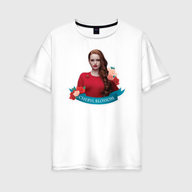 Женская футболка хлопок Oversize с принтом CHERYL BLOSSOM в Рязани, 100% хлопок | свободный крой, круглый ворот, спущенный рукав, длина до линии бедер
 | Тематика изображения на принте: archie | betty cooper | cw | go bulldogs | jughead | pop s | riverdale | vdgerir | ривердейл | сидаб