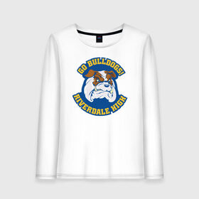 Женский лонгслив хлопок с принтом GO BULLDOGS в Рязани, 100% хлопок |  | archie | betty cooper | cw | go bulldogs | jughead | pop s | riverdale | vdgerir | ривердейл | сидаб