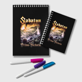 Блокнот с принтом SABATON в Рязани, 100% бумага | 48 листов, плотность листов — 60 г/м2, плотность картонной обложки — 250 г/м2. Листы скреплены удобной пружинной спиралью. Цвет линий — светло-серый
 | Тематика изображения на принте: sabaton | даниель муллбак | йоаким броден | крис рёланд | оскар монтелиус | пэр сундстрём | рикард сунден | сабатон | тоббе энглунд | томми юханссон | ханнес ван дал