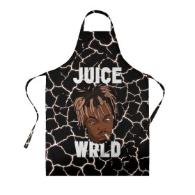 Фартук 3D с принтом Juice WRLD. в Рязани, 100% полиэстер | общий размер — 65 х 85 см, ширина нагрудника — 26 см, горловина — 53 см, длина завязок — 54 см, общий обхват в поясе — 173 см. Принт на завязках и на горловине наносится с двух сторон, на основной части фартука — только с внешней стороны | eminem | godzilla | juice wrld | rap | американский рэпер | годзила | зарубежный реп | маршалл брюс мэтерс | музыка | реп | рэпер | эминем