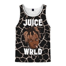 Мужская майка 3D с принтом Juice WRLD. в Рязани, 100% полиэстер | круглая горловина, приталенный силуэт, длина до линии бедра. Пройма и горловина окантованы тонкой бейкой | Тематика изображения на принте: eminem | godzilla | juice wrld | rap | американский рэпер | годзила | зарубежный реп | маршалл брюс мэтерс | музыка | реп | рэпер | эминем