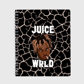 Тетрадь с принтом Juice WRLD в Рязани, 100% бумага | 48 листов, плотность листов — 60 г/м2, плотность картонной обложки — 250 г/м2. Листы скреплены сбоку удобной пружинной спиралью. Уголки страниц и обложки скругленные. Цвет линий — светло-серый
 | Тематика изображения на принте: eminem | godzilla | juice wrld | rap | американский рэпер | годзила | зарубежный реп | маршалл брюс мэтерс | музыка | реп | рэпер | эминем