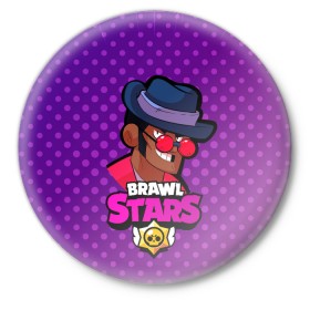 Значок с принтом Brawl stars Брок в Рязани,  металл | круглая форма, металлическая застежка в виде булавки | Тематика изображения на принте: brawl | brawl stars | brawlstars | brawl_stars | jessie | бравл | бравлстарс | брок | ворон