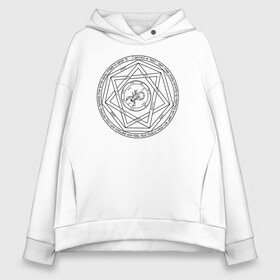 Женское худи Oversize хлопок с принтом Supernatural Heptagram в Рязани, френч-терри — 70% хлопок, 30% полиэстер. Мягкий теплый начес внутри —100% хлопок | боковые карманы, эластичные манжеты и нижняя кромка, капюшон на магнитной кнопке | Тематика изображения на принте: supernatural | vdzabma | сверхъестественное