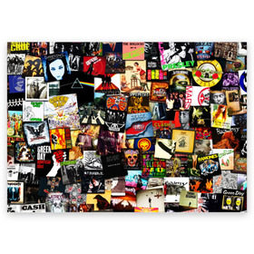 Поздравительная открытка с принтом Альбомы лучших РОК групп в Рязани, 100% бумага | плотность бумаги 280 г/м2, матовая, на обратной стороне линовка и место для марки
 | Тематика изображения на принте: ac | beatles | clash | day | dc | floyd | green | korn | marshmello | music | nirvana | punk | rammstein | rock | sabaton | slayer | slipknot | toxic | альбом | альбомы | группы | лучшие | музыка | нирвана | рок