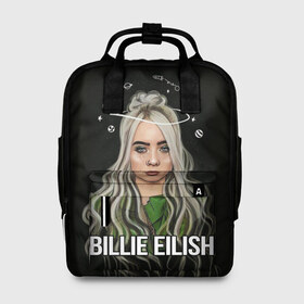 Женский рюкзак 3D с принтом BILLIE EILISH в Рязани, 100% полиэстер | лямки с регулируемой длиной, сверху ручки, чтобы рюкзак нести как сумку. Основное отделение закрывается на молнию, как и внешний карман. Внутри два дополнительных кармана, один из которых закрывается на молнию. По бокам два дополнительных кармашка, куда поместится маленькая бутылочка
 | ayelish | bad guy | bellyache | bilie eilish | bilie elish | billie | billie eilish | eilish | electronic | elish | music | били айлиш | билли айлиш | эйлиш | элиш