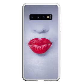 Чехол для Samsung Galaxy S10 с принтом Женские губы в Рязани, Силикон | Область печати: задняя сторона чехла, без боковых панелей | женские губки | женские губы | женское лицо | красные губы | лицо девушки | маска для девушки | маска от коронавируса | поцелуй девушки | яркие губы