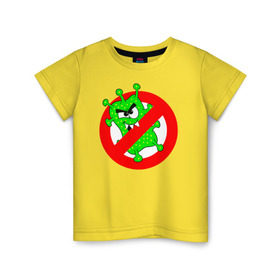 Детская футболка хлопок с принтом Коронавирус в Рязани, 100% хлопок | круглый вырез горловины, полуприлегающий силуэт, длина до линии бедер | 