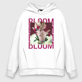 Мужское худи Oversize хлопок с принтом Bloom в Рязани, френч-терри — 70% хлопок, 30% полиэстер. Мягкий теплый начес внутри —100% хлопок | боковые карманы, эластичные манжеты и нижняя кромка, капюшон на магнитной кнопке | Тематика изображения на принте: colson baker | machine gun kelly | mgk | rap. рэп рок | колсон бэйкер | реп | репер | рэп