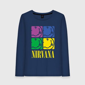 Женский лонгслив хлопок с принтом NIRVANA в Рязани, 100% хлопок |  | american | cobain | grunge | nirvana | punk | rock | vusic | америка | гранж | кобэйн | музыка | нирвана | панк | рок | смайлик