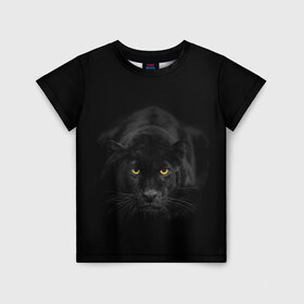 Детская футболка 3D с принтом Пантера в Рязани, 100% гипоаллергенный полиэфир | прямой крой, круглый вырез горловины, длина до линии бедер, чуть спущенное плечо, ткань немного тянется | animal | animals | beast | black | cat | kitten | phanter | животное | животные | зверек | зверь | кот | котики | кошка | кошки | пантера | черная