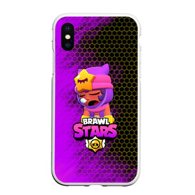 Чехол для iPhone XS Max матовый с принтом Brawl Stars Sandy в Рязани, Силикон | Область печати: задняя сторона чехла, без боковых панелей | brawl stars | brawl stars sandy | legendary brawler | leon | leon shark | sandy | shark | stars | акула | бравл стар сэнди | леон акула | сенди | сэнди