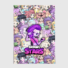 Постер с принтом BrawlStars Girls (Oko) в Рязани, 100% бумага
 | бумага, плотность 150 мг. Матовая, но за счет высокого коэффициента гладкости имеет небольшой блеск и дает на свету блики, но в отличии от глянцевой бумаги не покрыта лаком | 8 | bit | brawl | brawlstars | bs | emz | girls | oko | stars | virus | бит | бравл | бравлеры | бравлстарс | бравлы | браво | бровл | броул | броулбол | бс | вирус | герои | девочки | емз | емс | игра | мультик | мумия | образ | око | пер