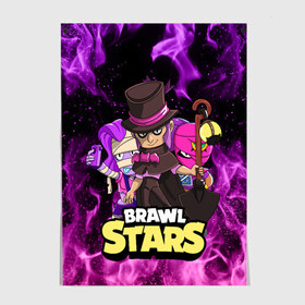 Постер с принтом BRAWL STARS MORTIS в Рязани, 100% бумага
 | бумага, плотность 150 мг. Матовая, но за счет высокого коэффициента гладкости имеет небольшой блеск и дает на свету блики, но в отличии от глянцевой бумаги не покрыта лаком | brawl stars | brawl stars mortis | brawler | emz | mortis | tara | бравл старз | бравлер | мортис | тара | эмз