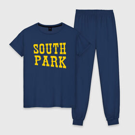 Женская пижама хлопок с принтом SOUTH PARK в Рязани, 100% хлопок | брюки и футболка прямого кроя, без карманов, на брюках мягкая резинка на поясе и по низу штанин | south park | американская культура | американский мультсериал | колорадо | пародия | саус парк | саут парк | черный юмор | четыре мальчика | шоу | южный парк