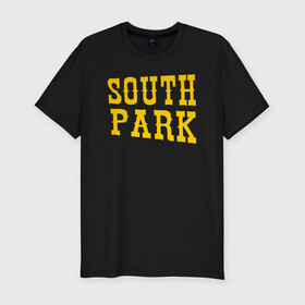 Мужская футболка хлопок Slim с принтом SOUTH PARK. в Рязани, 92% хлопок, 8% лайкра | приталенный силуэт, круглый вырез ворота, длина до линии бедра, короткий рукав | south park | американская культура | американский мультсериал | колорадо | пародия | саус парк | саут парк | черный юмор | четыре мальчика | шоу | южный парк