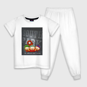 Детская пижама хлопок с принтом ЮЖНЫЙ ПАРК в Рязани, 100% хлопок |  брюки и футболка прямого кроя, без карманов, на брюках мягкая резинка на поясе и по низу штанин
 | 