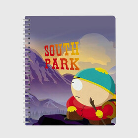 Тетрадь с принтом South Park Картмен в Рязани, 100% бумага | 48 листов, плотность листов — 60 г/м2, плотность картонной обложки — 250 г/м2. Листы скреплены сбоку удобной пружинной спиралью. Уголки страниц и обложки скругленные. Цвет линий — светло-серый
 | Тематика изображения на принте: south park | баттерс | кайл | картмен | кени | кеннет | кенни | мультик | саус парк | стэнли | эрик | южный парк