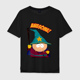 Мужская футболка хлопок Oversize с принтом CARTMAN в Рязани, 100% хлопок | свободный крой, круглый ворот, “спинка” длиннее передней части | animation | cartman | colorado | eric | gangsta | hip hop | kenny | n.w.a | san | south park | usa | волшебник | жесть | картман | магия | мультфильмы | шикарно | эрик | южный парк