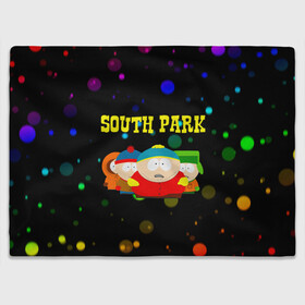 Плед 3D с принтом South Park. в Рязани, 100% полиэстер | закругленные углы, все края обработаны. Ткань не мнется и не растягивается | Тематика изображения на принте: south park | американская культура | американский мультсериал | колорадо | пародия | саус парк | саут парк | черный юмор | четыре мальчика | шоу | южный парк